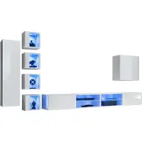 Meublorama AM-SWITCH 26-WW SW 26*9C/98KG, 5 Regale, 8 Tür(en), Weiß, Mitteldichte Faserplatte (MDF), 400 mm, 3200 mm