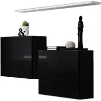 Meublorama AM-SWITCH SB1-ZW SW SB1*3C/34KG, 1 Regale, 2 Tür(en), Schwarz, Mitteldichte Faserplatte (MDF), 300 mm, 1300 mm