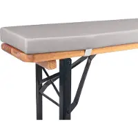 TexDeko Bierbankauflage 220x25x4cm mit Reißverschluss Grau Wasserabweisend