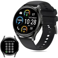 Ele eleoption (Schwarz) Smartwatch für Männer und Frauen, IP67 wasserdichte Smartwatch, GPS, Stress- und Schlafmonitor, Multisport-Tracker, Gesundheitsmonitor für Frauen, bis zu 15 Tage Akkulaufzeit