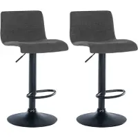 CLP 2er Set Barhocker Branford Stoff dunkelgrau