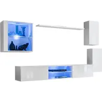 Meublorama AM-SWITCH 23-WW SW 23*5C/67KG, 5 Regale, 5 Tür(en), Weiß, Mitteldichte Faserplatte (MDF), 400 mm, 2500 mm