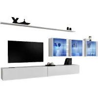 Meublorama AM-SWITCH 17-WW SW 17*7C/95KG, 2 Regale, 5 Tür(en), Weiß, Mitteldichte Faserplatte (MDF), 6 Schublade(n), 400 mm