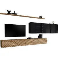 Meublorama AM-SWITCH 7-WTSL SW 7*7C/95KG, 5 Regale, 5 Tür(en), Braun, Mitteldichte Faserplatte (MDF), 400 mm, 3400 mm