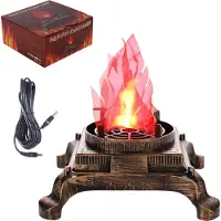 Ele eleoption 3D Artificial Fake Fire Flames- 110V LED Effect Light Electric, Fake Flame Light, 3D Flickering Fire Flame Electronic Flame Night Light