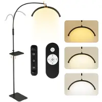 Puluomis LED Beauty Stehlampe, Höhenverstellbare Lampe mit Fernbedienung, 3 Farbtemperaturen & Stufenlos Dimmer, 320° Schwanenhals Wimpernverlängerung