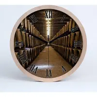 Tulup Holzuhr 30fi cm wanduhr - schwarze Spitzen - Wein porto