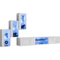Meublorama AM-SWITCH 22-WW SW 22*4C/57KG, 4 Regale, 5 Tür(en), Weiß, Mitteldichte Faserplatte (MDF), 400 mm, 2400 mm