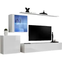 Meublorama AM-SWITCH 15-WW SW 15*4C/66KG, 1 Regale, 3 Tür(en), Weiß, Mitteldichte Faserplatte (MDF), 2 Schublade(n), 400 mm