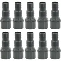 Haf 10x PVC Druckschlauchtülle mit 32mm 38mm x 50mm | Schlauchtülle x Klebestutzen | Schlauchverbinder aus grauem PVC-U | PN16 für Pool und Teich