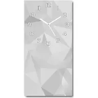 Tulup Wanduhr aus Glas – 30x60 cm - Glasbild - Glasuhr - Gehärtetes Glas -Abstraktion Dreiecke
