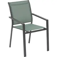 Hespéride Stapelbarer gartensessel "essentia" olivgrün &amp graphit aus epoxybehandeltem aluminium -