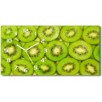 Tulup Wanduhr aus Glas – 60x30 cm - Glasbild - Glasuhr - Gehärtetes Glas - weisse-zeiger - Kiwi