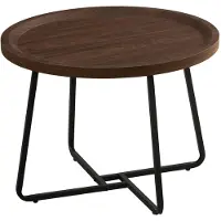 CasaDolce Casa Dolce Couchtisch GELA, Ø 60x45 cm, braun, Tischplatte mit hochgezogener Kante, MDF, Metallgestell, 50 kg max. belastbar