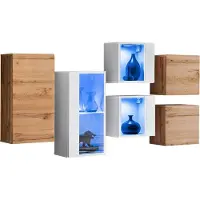 Meublorama AM-SWITCH SB4-WWT SW SB4*7C/42KG, 2 Regale, 6 Tür(en), Weiß, Mitteldichte Faserplatte (MDF), 250 mm, 1500 mm