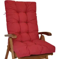 Rattani Polster für Gartenstuhl , Hochlehner Auflage Sylva , Gr. 120 x 50 cm , Colore Rosso (rot)