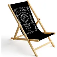 Ferocity Personalisierbarer Holz Liegestuhl Klappbar Klappliegestuhl Sonnenliege Strandstuhl Wechselbezug Motiv Whiskey [119]