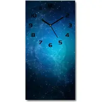 Tulup Wanduhr aus Glas – 30x60 cm - Glasbild - Glasuhr - Gehärtetes Glas -Konstellation