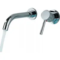 ARI Waschbeck armatur, Wasserhahn Bad Slim Tube, Verborgen, Wandmontage, Silberchrom, Hochdruck, mit Regulierung von Wasserfluss und Wassertemperatur
