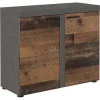Masseno Kommode RITMO 97 cm Sideboard mit 2 Türen für Wohnzimmer Schlafzimmer Modern 97x40x82 cm Hellgrau / Braun