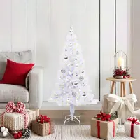 vidaXL Best Möbel Künstlicher Weihnachtsbaum Weiß 120 cm PVC und Stahl - Künstliche Weihnachtsbäume CC842243