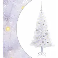 Syfax Künstlicher Weihnachtsbaum Weiß 120 cm PVC und Stahl