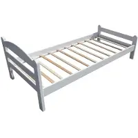 CasaDolce Bett LASSY, für Matratze 90x200, mit Lattenrost, massiv Buche, weiß