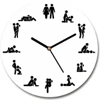 Tulup Wanduhr aus Glas 30fi Glasbild Glasuhr Gehärtetes Glas - schwarze-zeiger - Kamasutra
