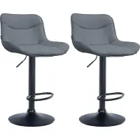 CLP 2er Set Barhocker Vonore Kunstleder schwarz grau
