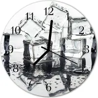 Tulup Glasuhr Wanduhr Küchenuhr Echt-Glas 30fi cm Eis grau
