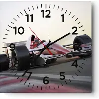 ARTTOR Wanduhr - Quadrat - Glasuhr - Formel 1 Rennen Strecke Geschwindigkeit - 40x40cm - Schleichendes Uhrwerk - Lautlos - zum Aufhängen bereit - Dekoration Modern - Wanddekoration aus Glas - C4AC40x40-2423