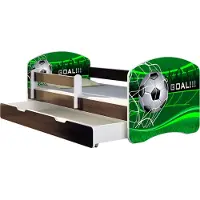 ACMA Jugendbett Kinderbett Junior-Bett Komplett-Set mit Matratze Lattenrost und Rausfallschutz Wenge 14 Goal !!! 160x80 + Bettkasten