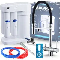 ARI Morion 101S RO Trinkwasserfilter-Set + HighFlex Dreiwege-Küchenarmatur - SILBER CHROM