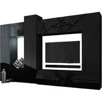 Meublorama FH-C22-22-HG-B-1+1-SQUERE-RGB*11C/136KG, 7 Regale, 10 Tür(en), Schwarz, Mitteldichte Faserplatte (MDF), 350 mm, 2730 mm