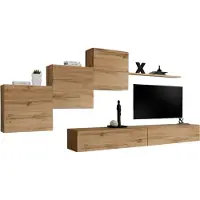 Meublorama AM-SWITCH 10-WT SW 10*6C/91KG, 1 Regale, 5 Tür(en), Braun, Mitteldichte Faserplatte (MDF), 400 mm, 3300 mm