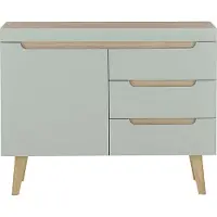 Lomadox Wohnzimmer Sideboard, 107cm in Grün Matt mit Eiche STOCKTON-61