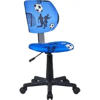 CasaDolce Casa Dolce Bürostuhl für Kinder ZAMBINA, Blau, 38x45x77-89 cm, drehbar & höhenverstellbar, Stoff