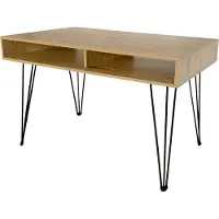 Riess Industrial Schreibtisch STUDIO 110cm natur Eiche Laptoptisch Hairpin Legs Stauraum Bürotisch Home Office