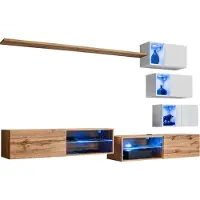 Meublorama AM-SWITCH 24-WTW SW 24*10C/84KG, 3 Regale, 8 Tür(en), Braun, Mitteldichte Faserplatte (MDF), 400 mm, 2600 mm