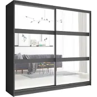 Meublorama MK-FINO-F1-U12012/U12012-12-B*7C/223KG, 7 Regale, 2 Tür(en), Grau, MDF-Platten, 620 mm, 2300 mm