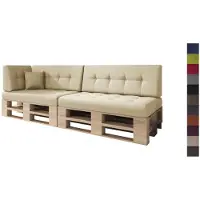 Sunnypillow Palettenkissen Verona gesteppt 6er Set Ecru