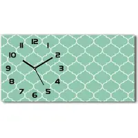 Tulup Wanduhr aus Glas – 60x30 cm - Glasbild - Glasuhr - Gehärtetes Glas - schwarze-zeiger - marokkanische Hintergrund
