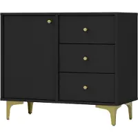 Masseno Kommode TORINO 84 cm Sideboard mit 3 Schubladen und 1 Türen für Wohnzimmer Schlafzimmer Modern 84x41x72 cm Graphitfarben / Graphitfarben