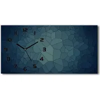 Tulup Wanduhr aus Glas – 60x30 cm - Glasbild - Glasuhr - Gehärtetes Glas - schwarze-zeiger - Abstraktion Hintergrund