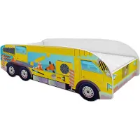 ACMA Jugendbett Kinderbett Auto-Bett Junior LKW-TrackBett Komplett-Set mit Matratze Lattenrost und Rausfallschutz 140x70, 02