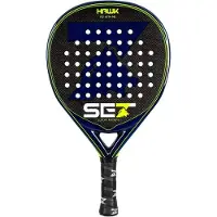 Set Padelschläger Hawk Tropfenform glatte Schlagfläche 46x26 cm, 38 mm Dicke, 355-370 g Gewicht