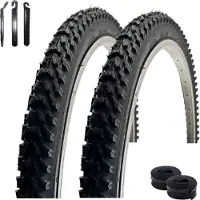 Maxxi4you 2 x VEE Rubber V158 26" Fahrradreifen Schwarz 50-559 (26 x 1.95) + 2 x passende Schläuche DV inkl. Reifenheber