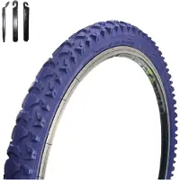 Roverstone 1 x 24" Fahrradreifen Fahrradmantel Dunkelblau 57-507 (24x2,125) inkl. Reifenheber