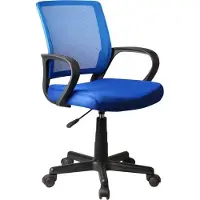 CasaDolce Casa Dolce Bürostuhl OZZ, für Kindern, 53x56,5x81-93 cm, Stoff und Netz, höhenverstellbar, blau, mit Armlehnen