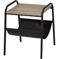 CasaDolce Couchtisch NODINA, schwarz und sonoma tischplatte, 40x42x48 cm